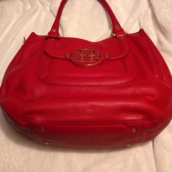 RARE RED TORY BURCH AMANDA Crossbody Satchel - Picture 1 of 8